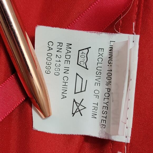 Mori Lee Strapless Red Dress Faux Wrap Chiffon 14 683 - Picture 10 of 16